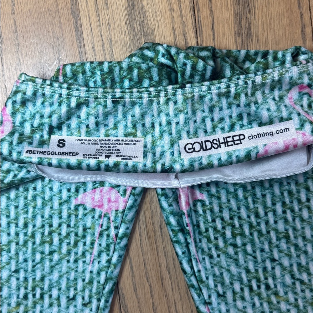 Goldsheep Women’s Flamingo Print Leggings Size Small - Picture 9 of 9